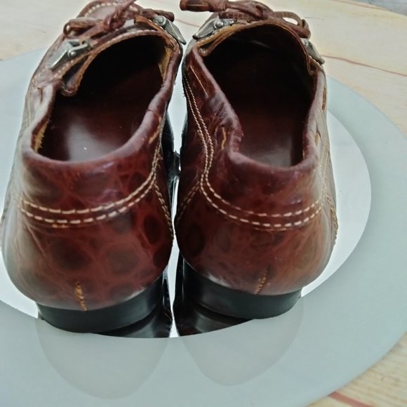 Unisa Brown Flats Leather Loafer Tortoise Print 6B - Picture 8 of 9